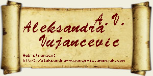 Aleksandra Vujančević vizit kartica